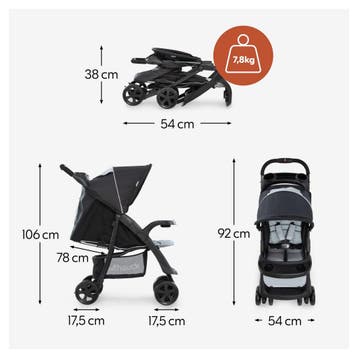 Hauck Buggy Shopper Neo II / met liggende functie, klein opv, Verzenden, Zo goed als nieuw