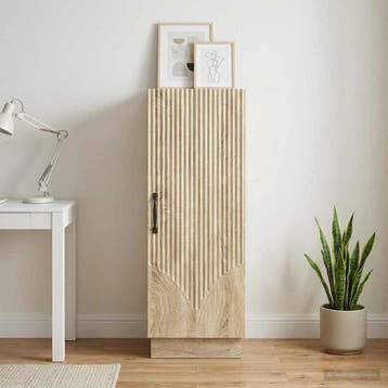 vidaXL Dressoir Sonoma Eiken 33 x 34,5 x 87 cm Bewerkt hout, Verzenden, Nieuw, Overige houtsoorten, Minder dan 50 cm