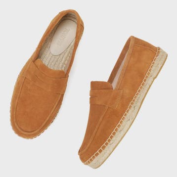 Heren Espadrilles Instappers van Suède Leer met Jute Zool -, Verzenden, Nieuw