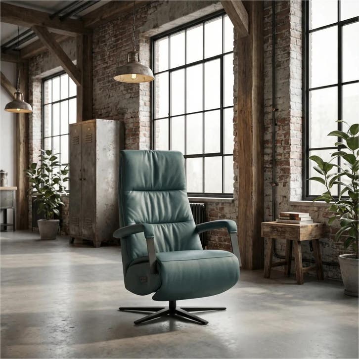 Leren elektrisch relaxfauteuil Core - Toledo Whale, Huis en Inrichting, Fauteuils, 50 tot 75 cm, 75 tot 100 cm, Nieuw, Leer, Ophalen of Verzenden