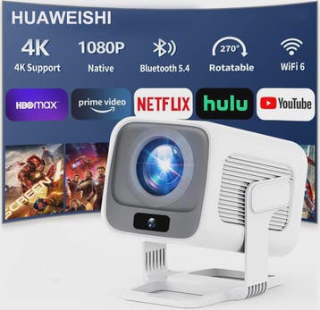 HUAWEISHI X3 Plus 4K Projector: Draagbaar, Android 11, 600 A, Verzenden, Nieuw