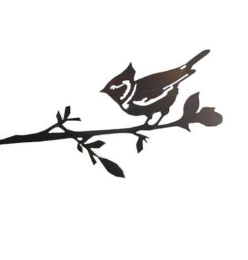 Tuindecoratie kuifmees op boomtak|  31.0 cm x 15.0 cm, Tuin en Terras, Verzenden, Nieuw