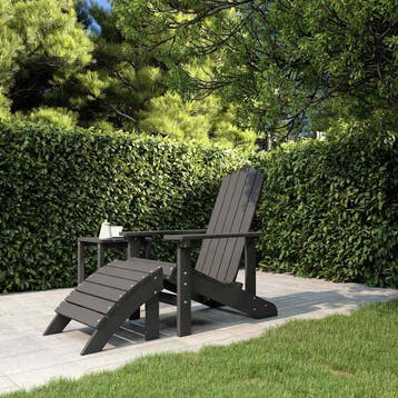 vidaXL Tuinstoel Adirondack met voetenbank HDPE, Verzenden, Nieuw