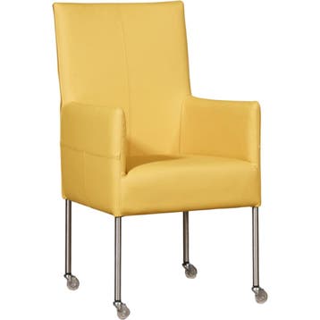 Set van 10 Leren eetkamerstoelen Spark - Toledo Giallo, Huis en Inrichting, Stoelen, Ophalen of Verzenden, Nieuw, Leer