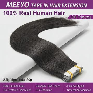 Tape-in Haarverlengingen 100% Echt Menselijk Haar - Kleur #2, Verzenden, Nieuw