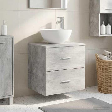 vidaXL Wandgemonteerde Wastafel Vanity Betongrijs 49,5 x 35, Verzenden, Nieuw