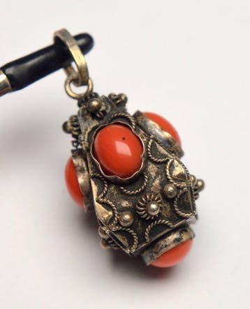 Koraal - Antiek filigraan - 925 zilver - rode koraal -
