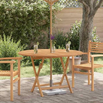 vidaXL Tuintafel inklapbaar Ø 110x75 cm massief teakhout, Tuin en Terras, Tuintafels, Verzenden, Nieuw, Teakhout