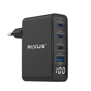 Rixus RX100 GaN-voedingsadapter met digitaal display, 100 W,, Verzenden, Nieuw