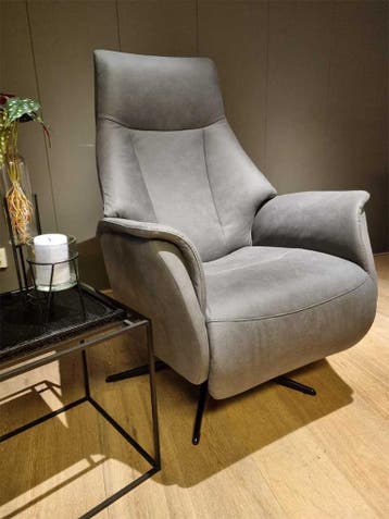 Relaxfauteuil Vorden microvezelstof antraciet handbediening, Huis en Inrichting, Fauteuils, Nieuw, 75 tot 100 cm, Ophalen of Verzenden