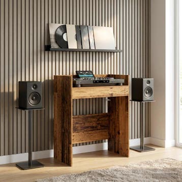 vidaXL DJ Tafel Oud hout 102 x 45 x 102 cm Bewerkt hout, Muziek en Instrumenten, Verzenden, Nieuw