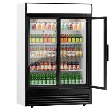 GGM Gastro | Drankenkoelkast - 1295mm - 880L - 2 glasdeuren, Huis en Inrichting, Keuken | Servies, Verzenden, Nieuw