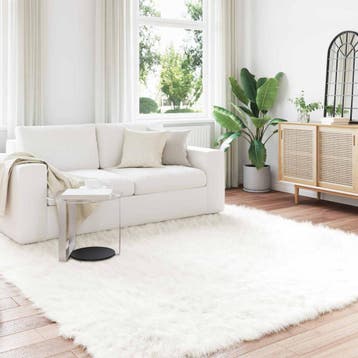 vidaXL Tapijt van imitatie TAFALLA Wit 200 x 200 cm, Verzenden, Nieuw, Wit