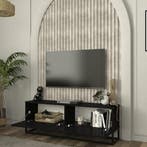 Tv-meubel Nolven lang frame 125x32x47 cm zwart [en.casa], Verzenden, Nieuw