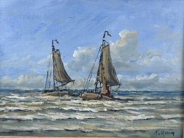 Toon van Asten (1949) - Ships at the North Sea