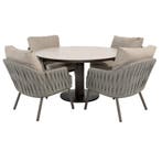 Sarah Cannes low dining tuinset 130xH69 cm 5 delig keramiek, Ophalen of Verzenden, Nieuw