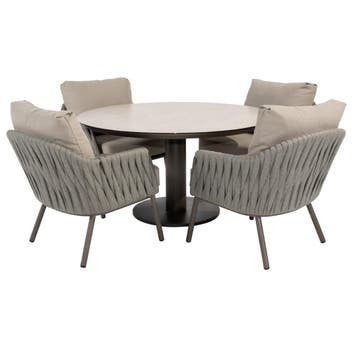 Sarah Cannes low dining tuinset 130xH69 cm 5 delig keramiek, Ophalen of Verzenden, Nieuw