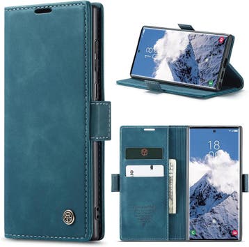 CaseMe book case leer - Samsung Galaxy S26 Ultra - Blauw, Verzenden, Nieuw