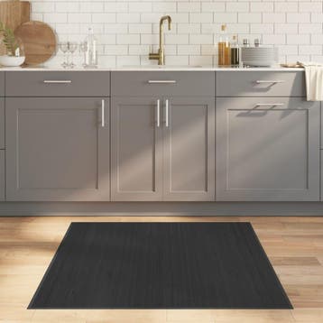 vidaXL Vloerkleed vierkant 100x100 cm bamboe grijs, Verzenden, Nieuw, Grijs