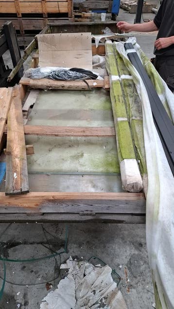 Vaste wand met aluminium profielen 278,5 x 224 cm– 3 panelen, Ophalen, Nieuw