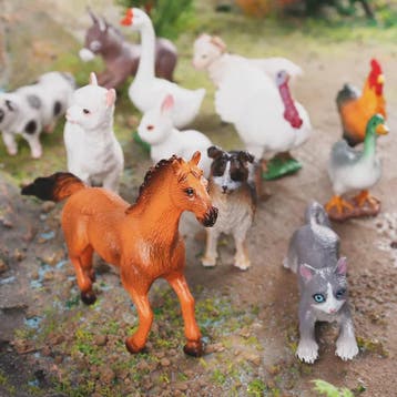 Set van 12 Boerderijdieren Speelgoed Figuren - Paard, Koe, H