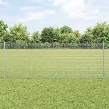 vidaXL gelast draadhek met palen 10 x 0,8 m Gegalvaniseerd, Verzenden, Nieuw, IJzer