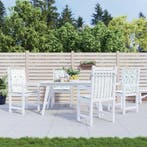 vidaXL Stoelkussens 4 st lage rug bladpatroon stof, Huis en Inrichting, Woonaccessoires | Kussens, Verzenden, Nieuw, Groen