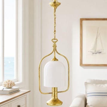 Plafondlamp - Opaline glas - in navale stijl uit de jaren