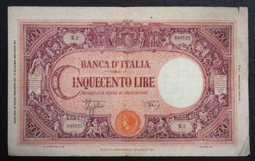 Italië. - 500 Lire 31/03/1943 Grande C (Fascio) - Gigante