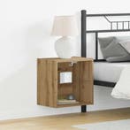 vidaXL Wandplank met LED-verlichting 2 pcs Bruin 40 x 28,5 x, Verzenden, Nieuw