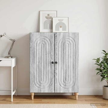 vidaXL Dressoir Grijs sonoma 66 x 34,5 x 90 cm Bewerkt hout, Verzenden, Nieuw, Overige houtsoorten, Minder dan 50 cm