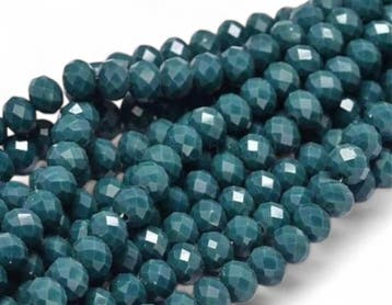 1 x Streng met ca. 70 glaskralen facet rondelle briolette..., Ophalen of Verzenden, Nieuw, Kraal
