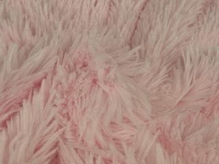 Langharig bont stof – Baby roze, 120 cm of meer, Ophalen of Verzenden, Roze, Polyester