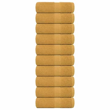 vidaXL Washandjes FROGN 10 st 30x30 cm 360 g/m² goud, Verzenden, Nieuw, Goud