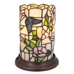 Tiffany tafellamp – Vlinder &amp; Bloemen – Pastelglas – Ø 16,5, Verzenden, Nieuw