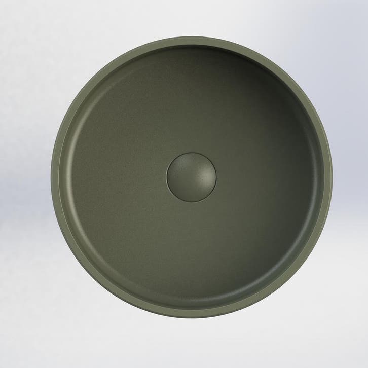Opbouw Waskom Arcqua Case Rond 40 cm Mat Groen, Huis en Inrichting, Badkamer | Badkamermeubels, Overige typen, Nieuw, Minder dan 100 cm