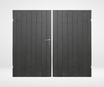 Dubbele tuinpoort Channelsiding Zwart, Ophalen of Verzenden, Nieuw