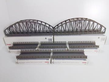 Märklin H0 - 74618/74636 - Modeltrein (7) - 7 x brugdelen, Nieuw