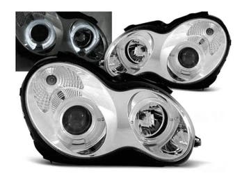 Angel Eyes koplampen Chrome geschikt voor Mercedes W203, Auto-onderdelen, Verzenden, Nieuw, Mercedes-Benz