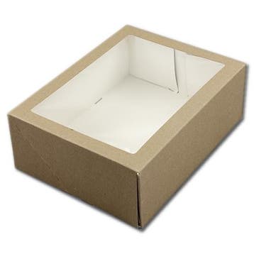 Taartdoos met venster 26x20x9cm. Kraft 3st, Verzenden, Nieuw