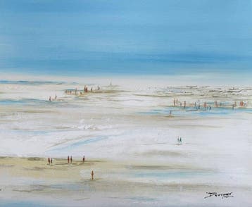 Philippe Deruyver (1971) - Promeneurs dans les Dunes - Marée, Antiek en Kunst