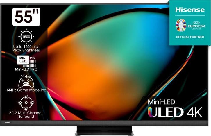 Hisense 55U8KQT - 55 inch 4K UHD Mini LED Smart TV 144Hz, Audio, Tv en Foto, Televisies, Nieuw, Ophalen of Verzenden