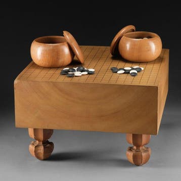 Go-spelbord (goban) compleet met go-stenen (go-ishi) -