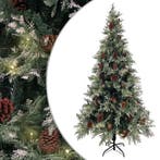 vidaXL Kerstboom met LED en dennenappels 225 cm PVC en PE, Verzenden, Nieuw