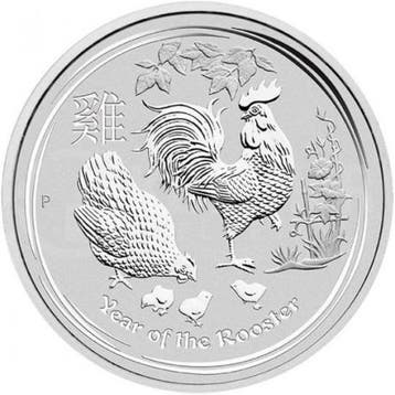 Lunar II - Year of the Rooster - 10 oz 2017, Verzenden, Losse munt, Zilver