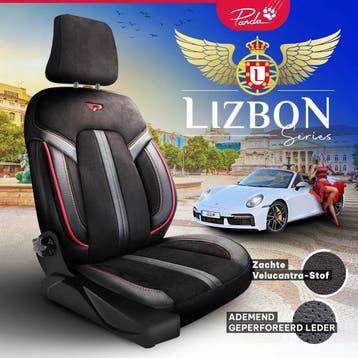 Sitzbezüge Lisbon Serie   Schwarz Rot  – Alcantara-Stoff – u, Ophalen of Verzenden, Nieuw