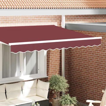 vidaXL Vervangende markies volant Bordeauxrode Stripe 2,5 m, Tuin en Terras, Verzenden, Nieuw