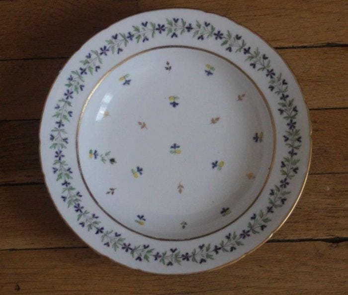 Kop en schotel - Assiette creuse porcelaine Paris, XVIIIe, Antiek en Kunst, Antiek | Glas en Kristal