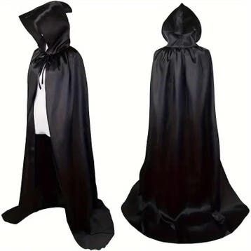 Zwarte Kapmantel - Halloween – Verkleedcape met - Maat S, Kleding | Heren, Ophalen of Verzenden, Nieuw, Maat 46 (S) of kleiner