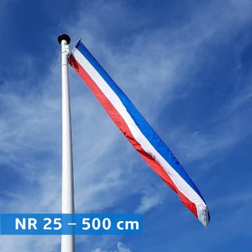 NR 25: Nederlandse wimpel 500 cm standaard blauw met stokje., Diversen, Vlaggen en Wimpels, Nieuw
